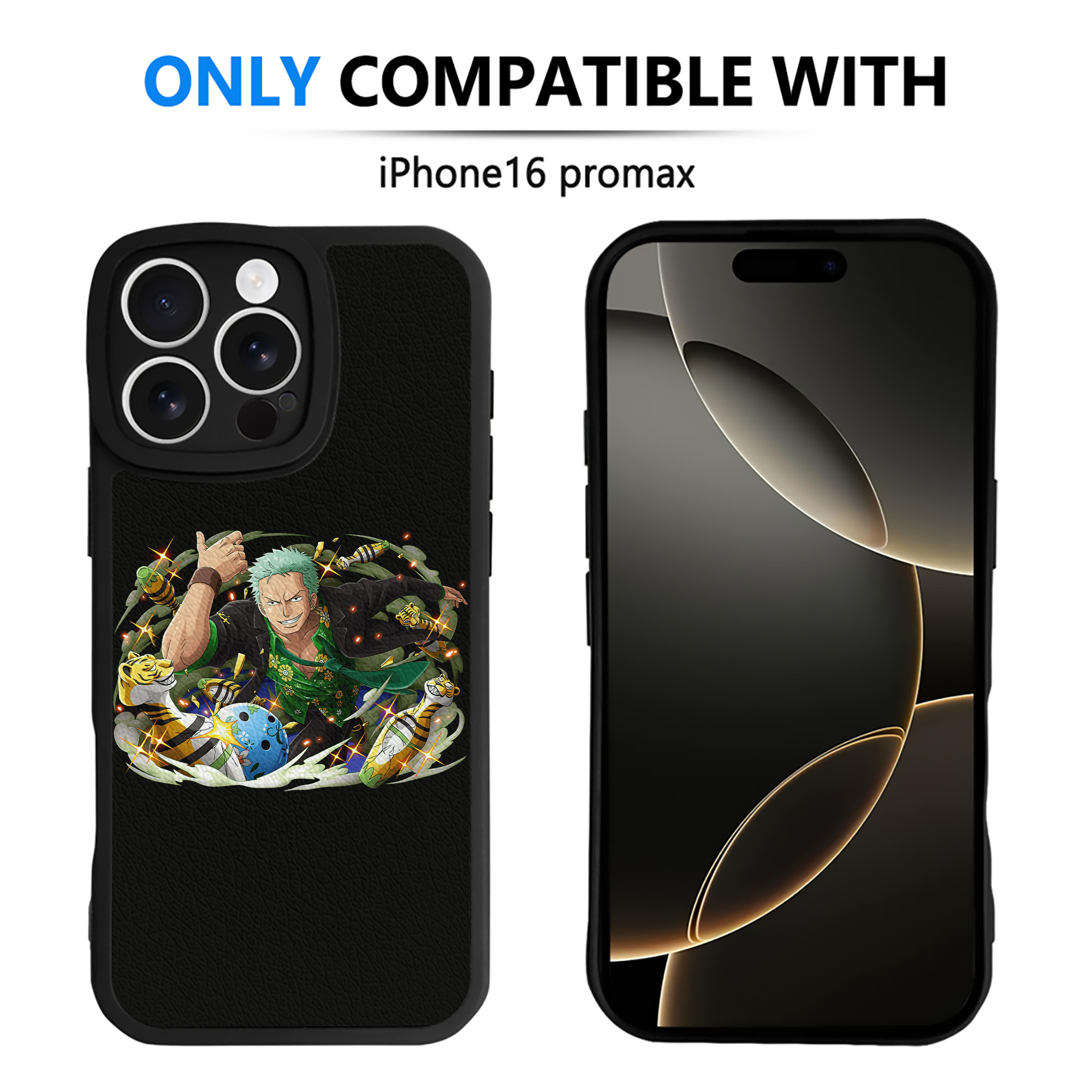 （画像用） ワンピース ロロノア・ゾロ ONE PIECE Roronoa Zoro 【iPhone 16シリーズ対応】シリコンスマホケース（レザー調） 材質：シリコン